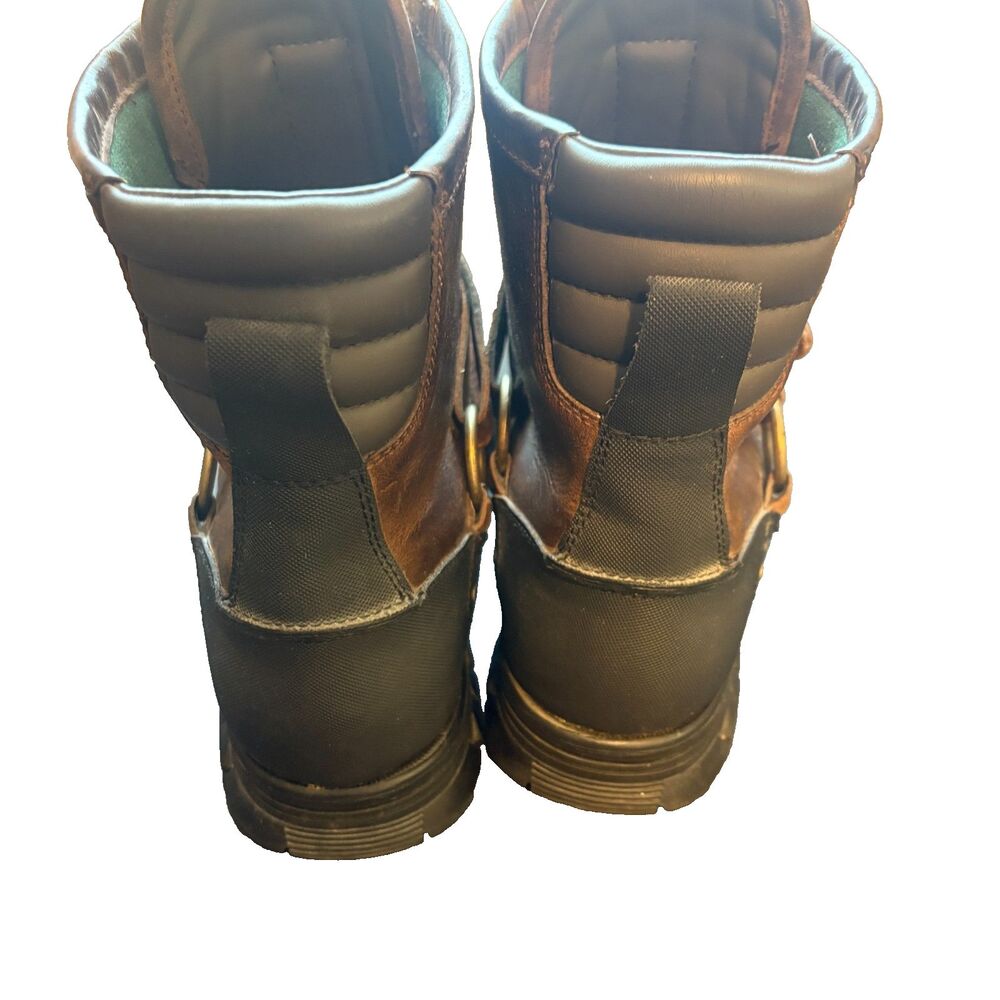 Polo Ralph Lauren Boots Conquest Hi III Mens 13D Brown Zip Leather Mid Calf - Picture 5 of 7